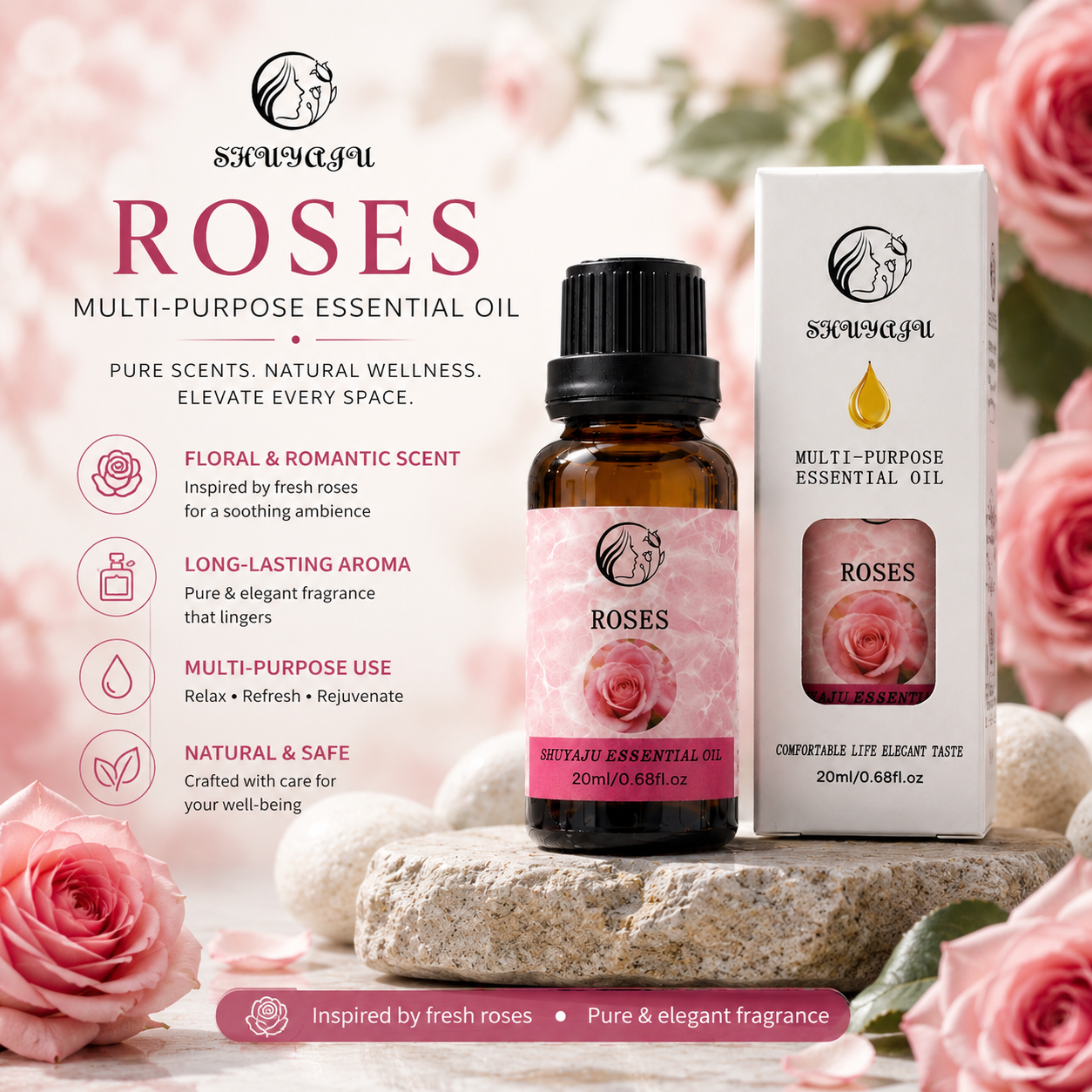 Premium Aromatherapy Multi-Purpose Essential Oil - Long Lasting Fragrance (20ml)