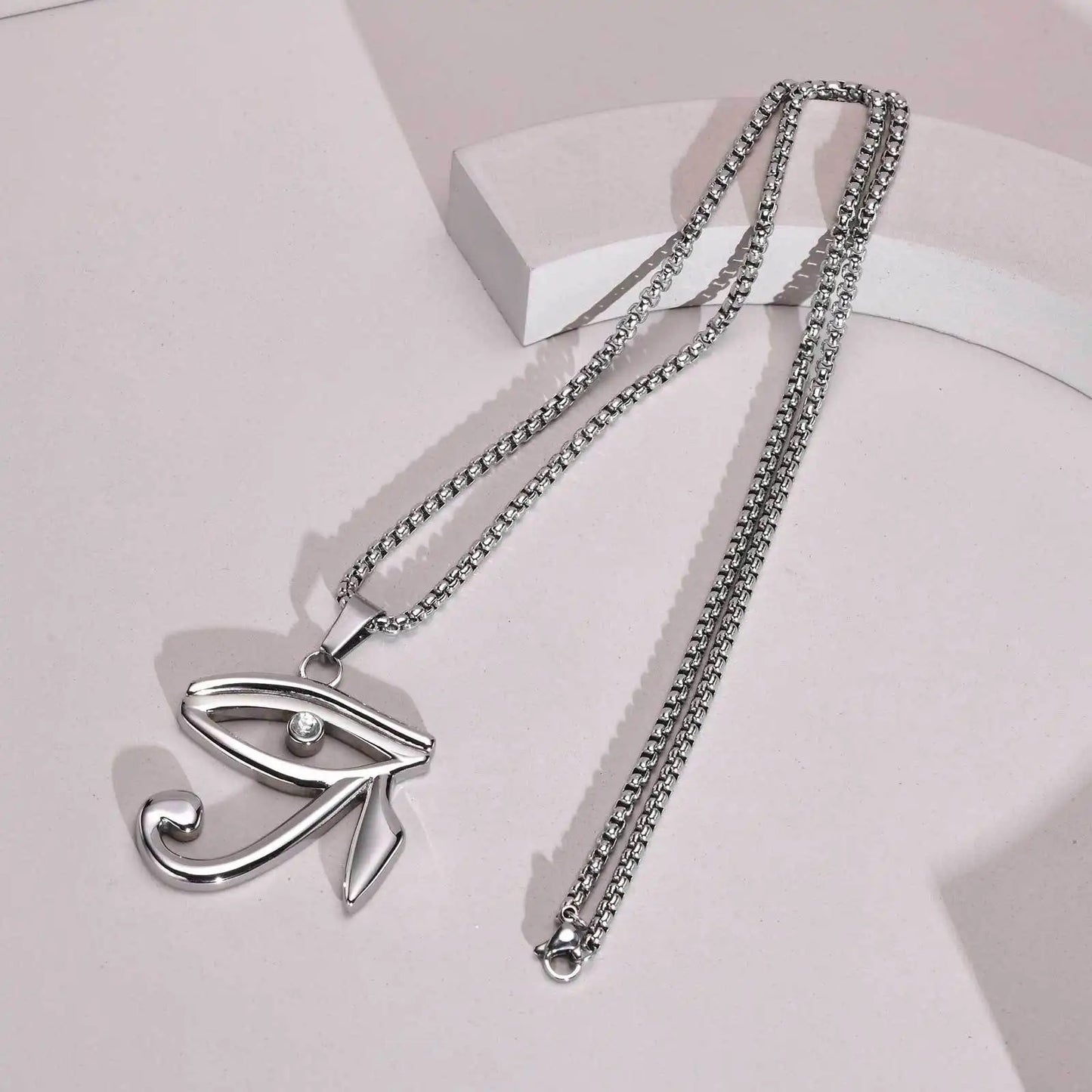 Stainless Steel Eye Of Horus Necklace/ Egyptian Eye