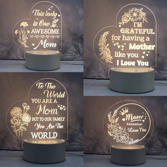 Mother’s Love Themed Engraved 3D Acrylic Night Lamp