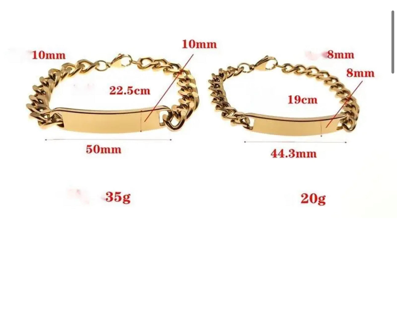 Customizable 18k Gold-Filled Stainless-Steel Cuban Bracelet with Engraving