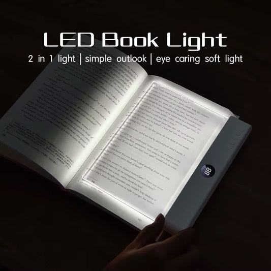 Rechargeable Full-Page 2 in 1 LED Acrylic Panel Reading Book Light – 3 Color Mode