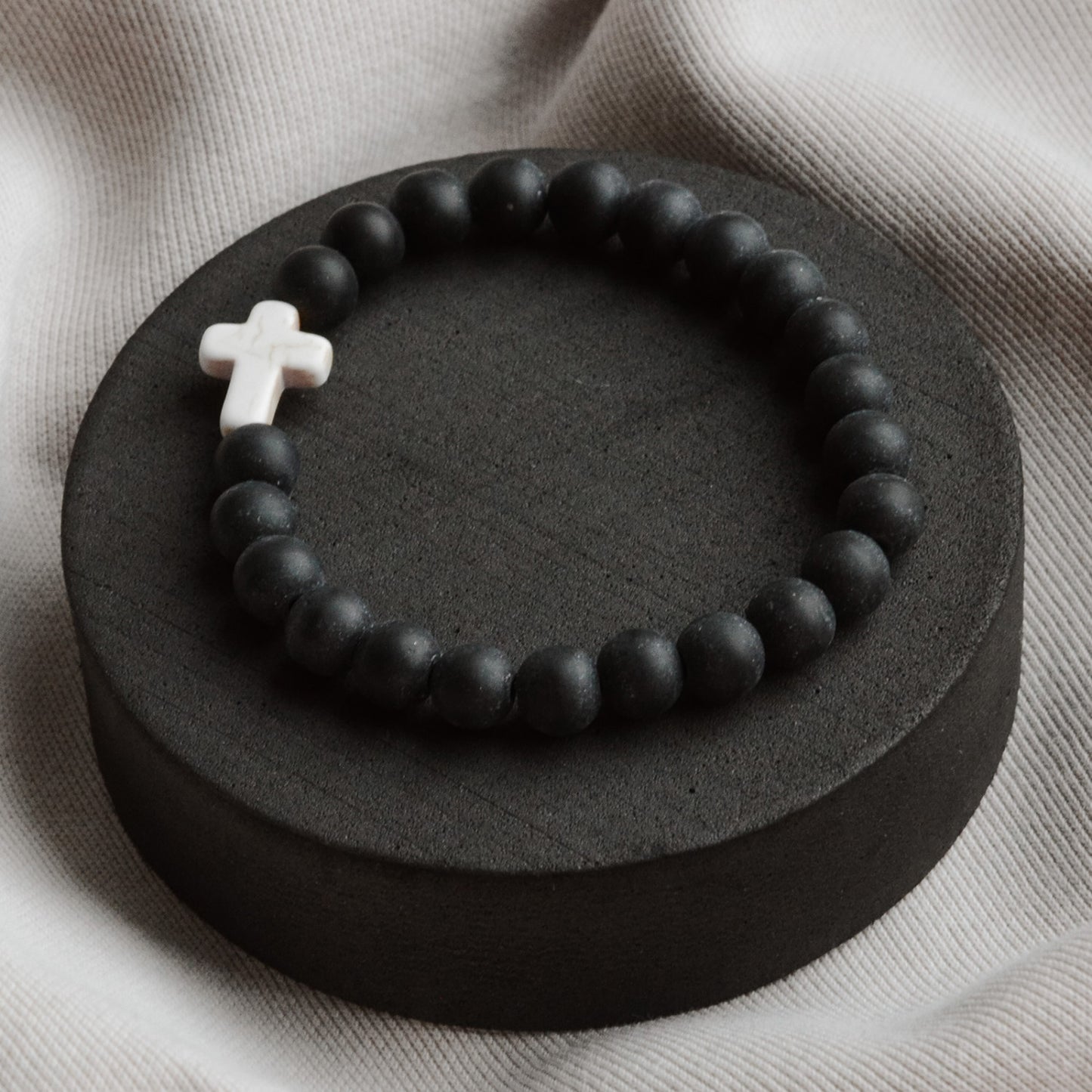 Natural Stone Cross Distance Bracelets 2pc