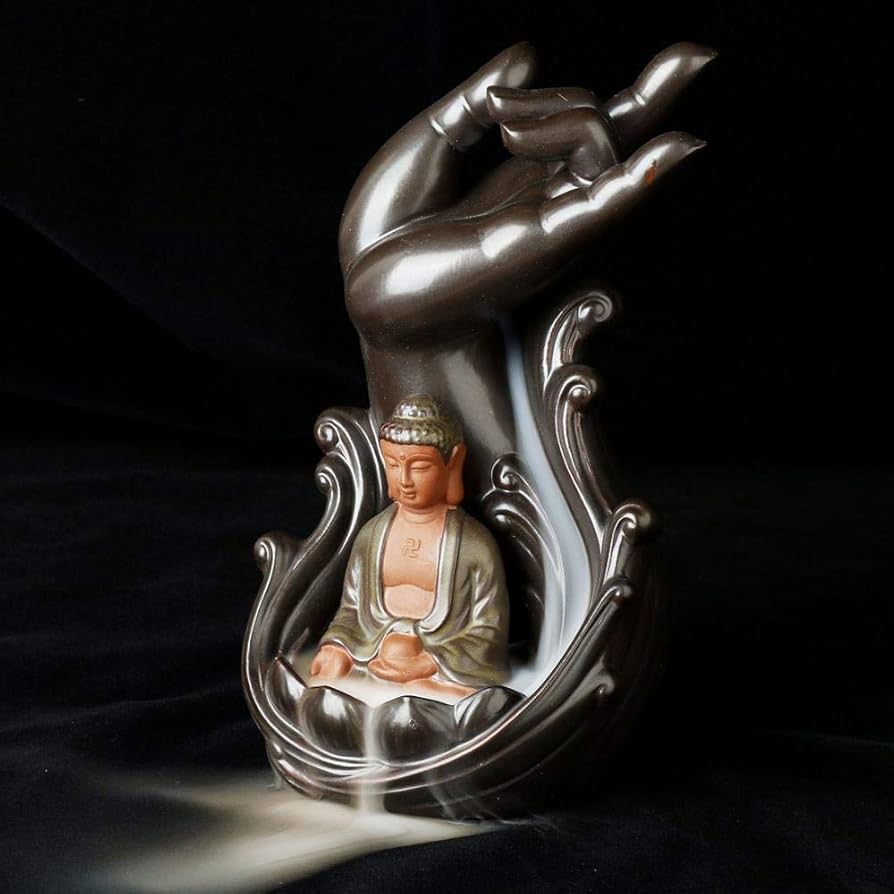 Buddha Incense Holder + 10 Free Back-Flow Incense