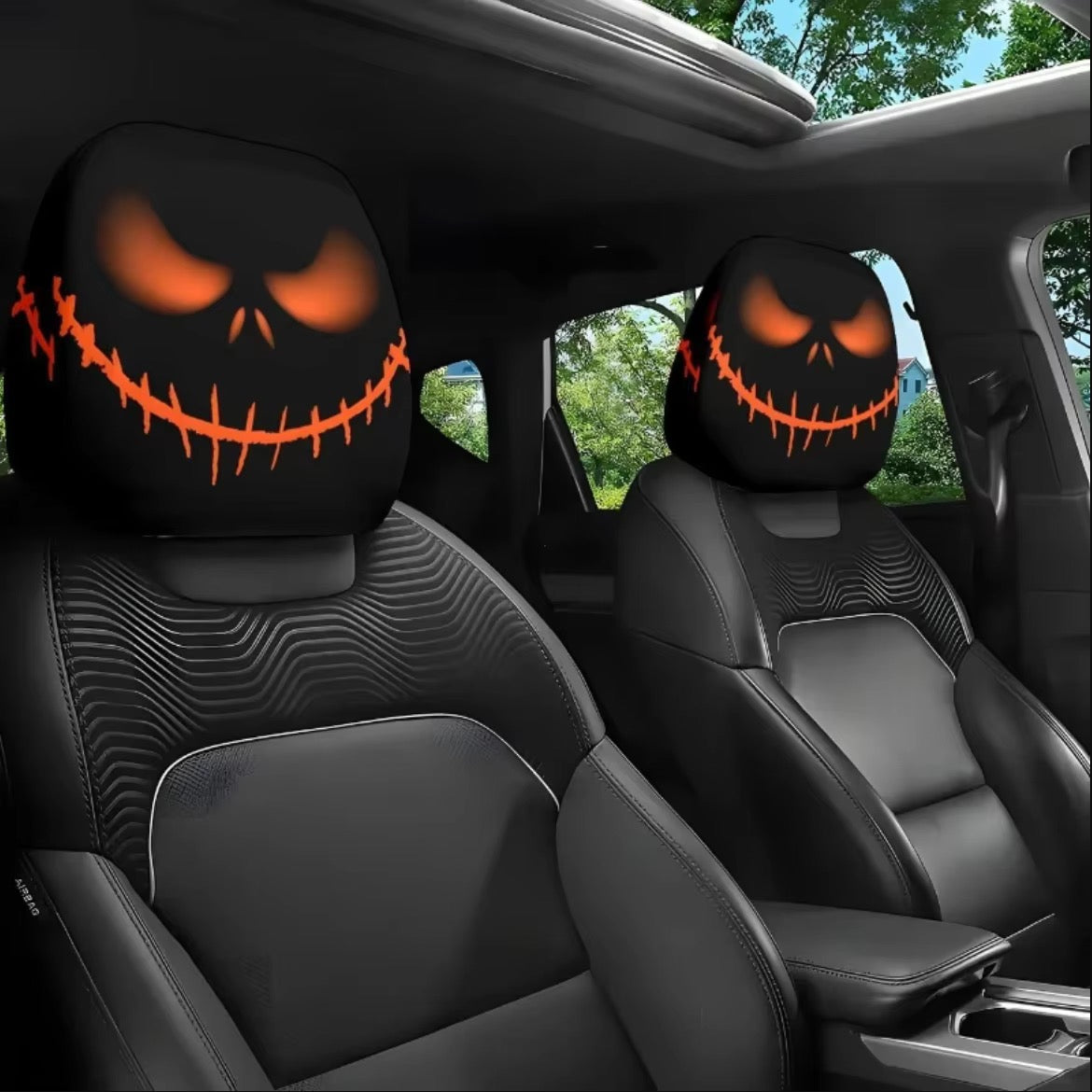 Halloween Scary Face Car Headrest Covers – 2 Piece Set