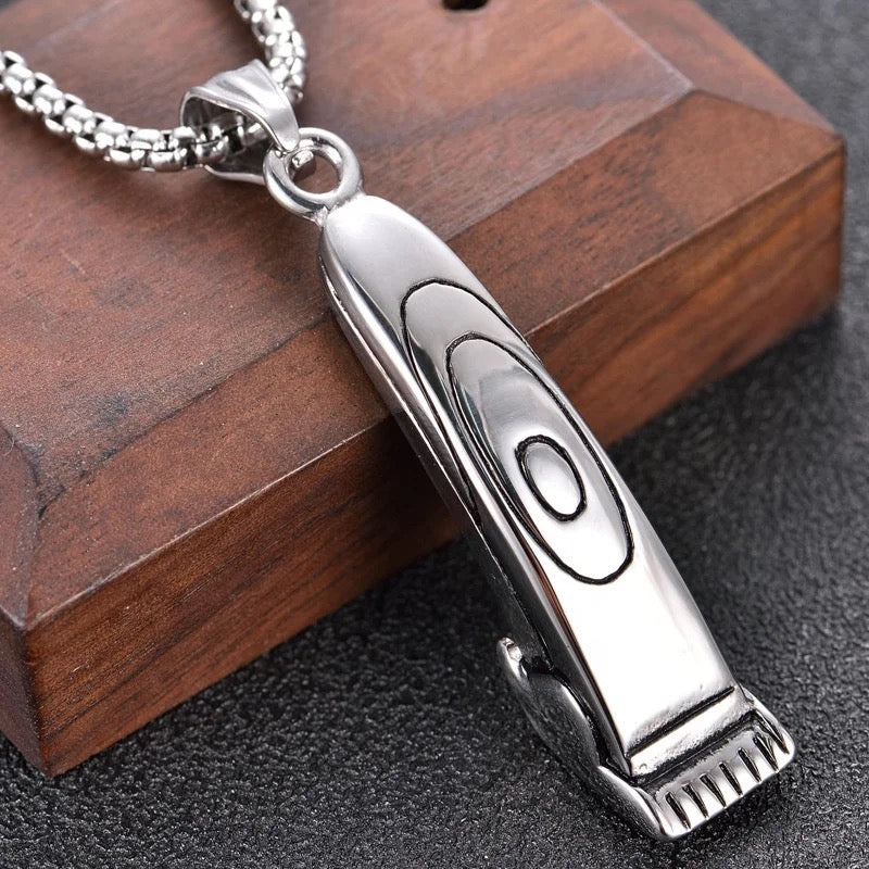 Stainless Steel Barber Haircut Shaver Necklace