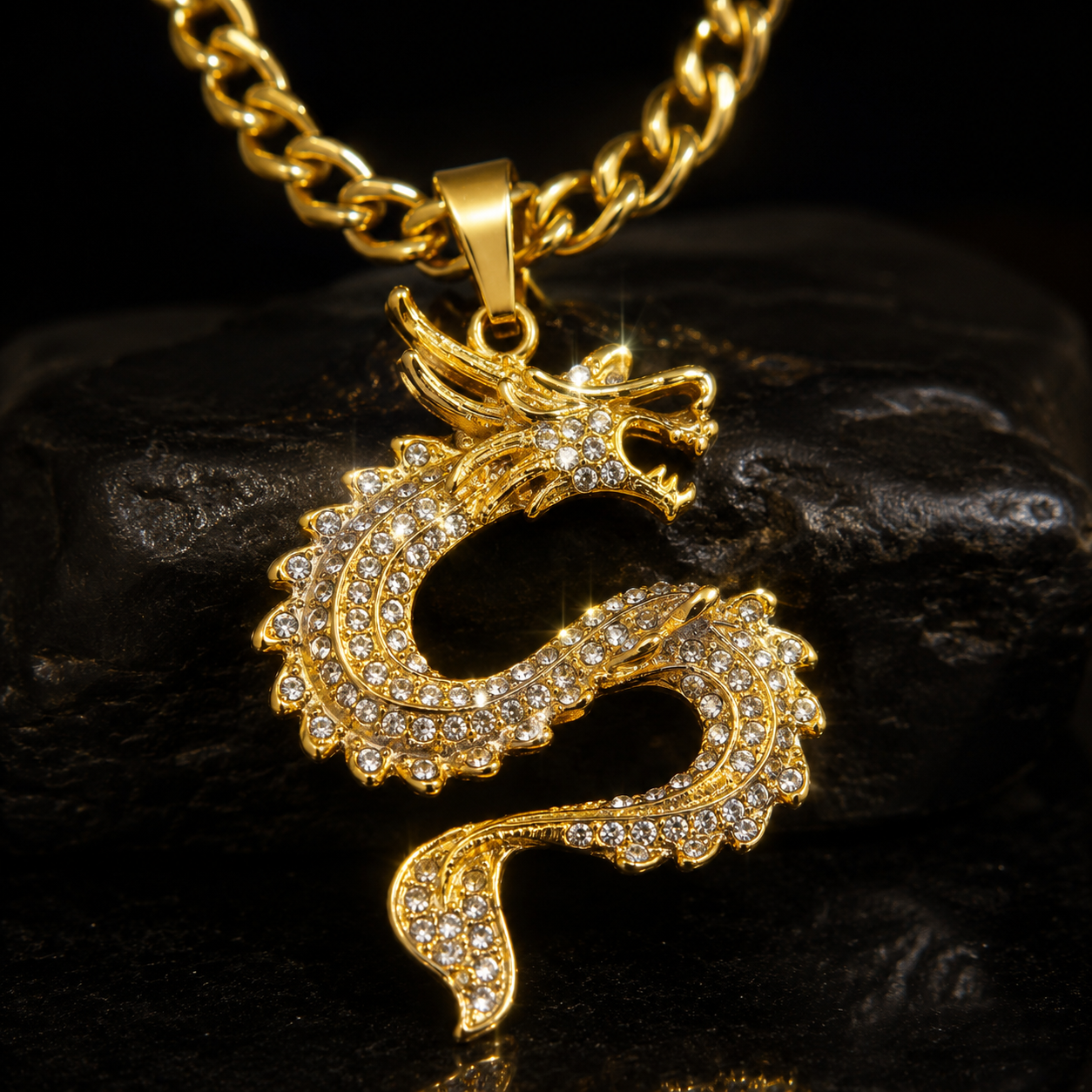 Stainless Steel Dragon Zircon Chains