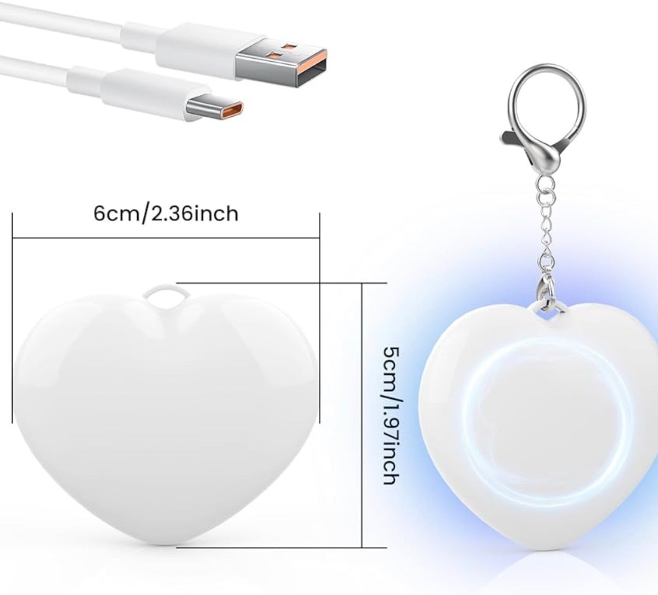 LED Heart Hand Bag Sensor Touch Lamp (USB Rechargeable)