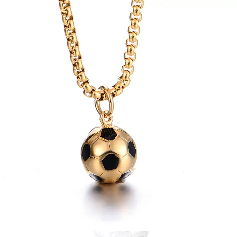 Stainless Steel Football Necklace