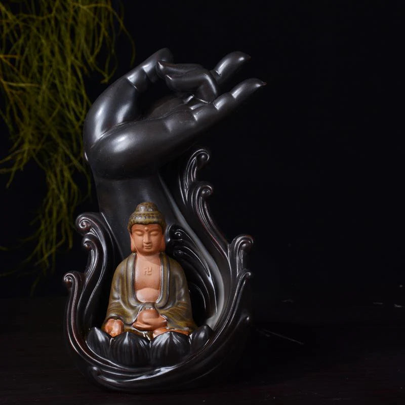 Buddha Incense Holder + 10 Free Back-Flow Incense