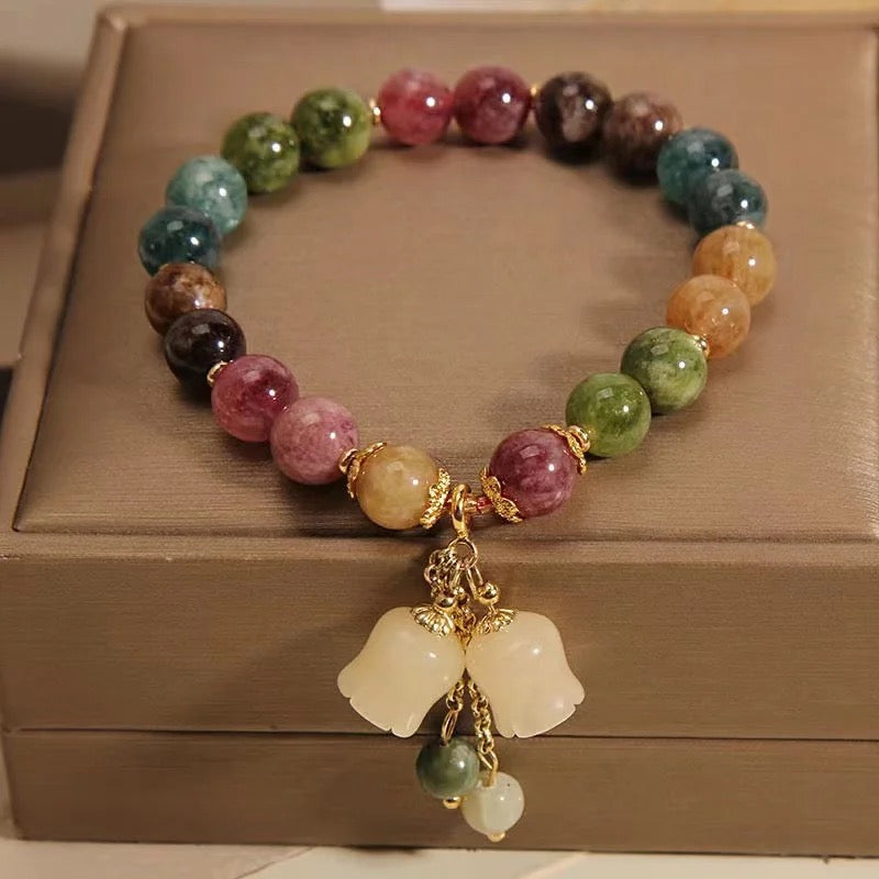 Tourmaline Crystal Charm Bracelet (8MM)