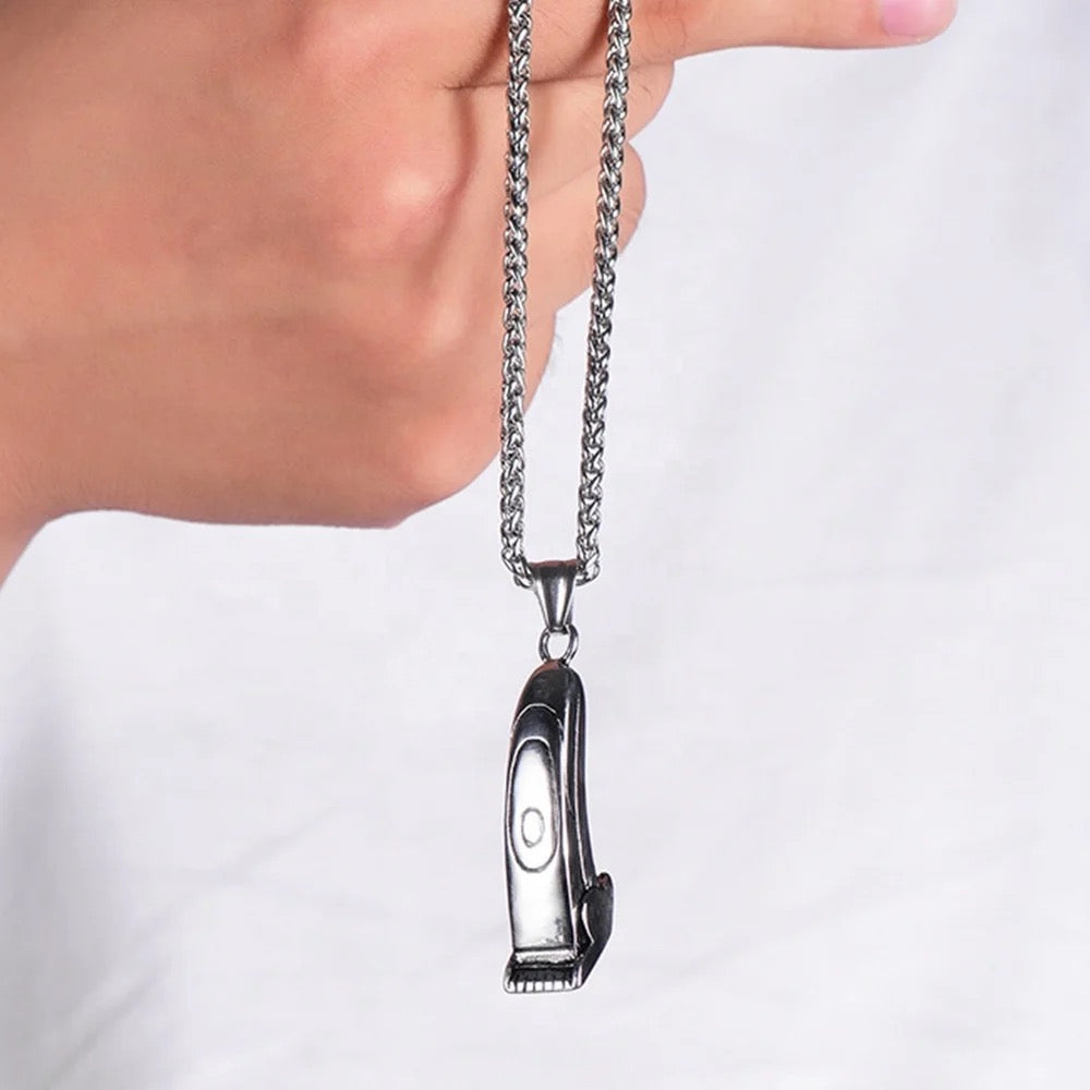 Stainless Steel Barber Haircut Shaver Necklace