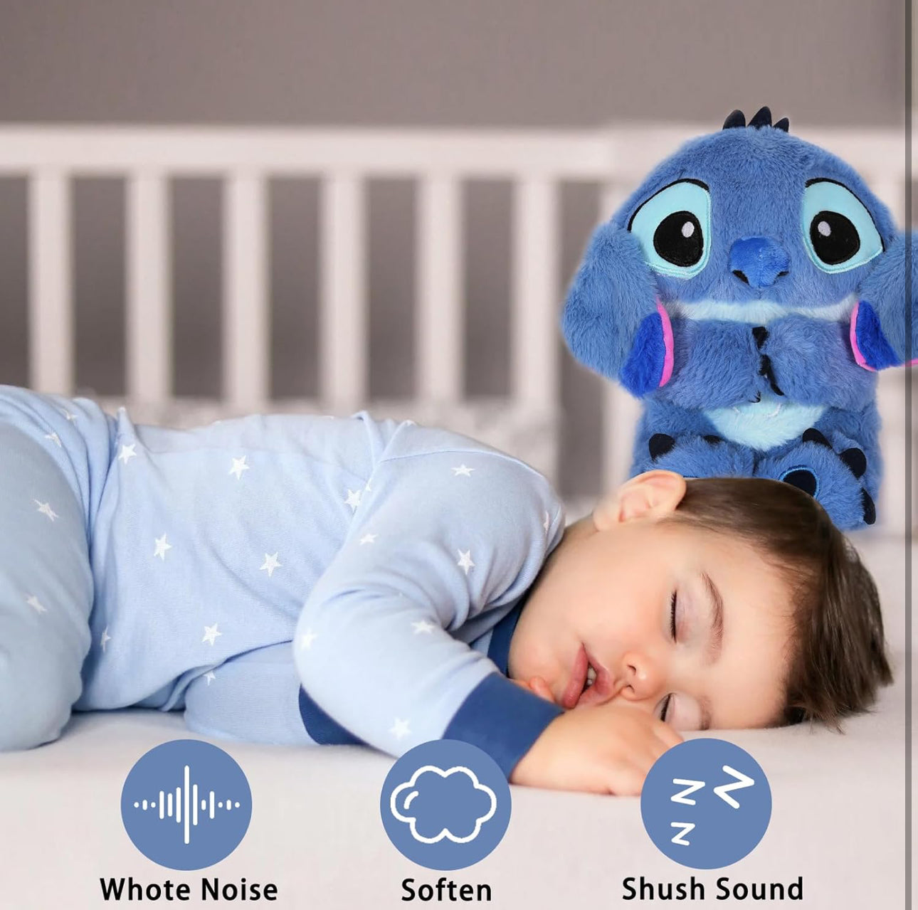 Stitch & Angel Breathing Plushie with Baby Music 🎵