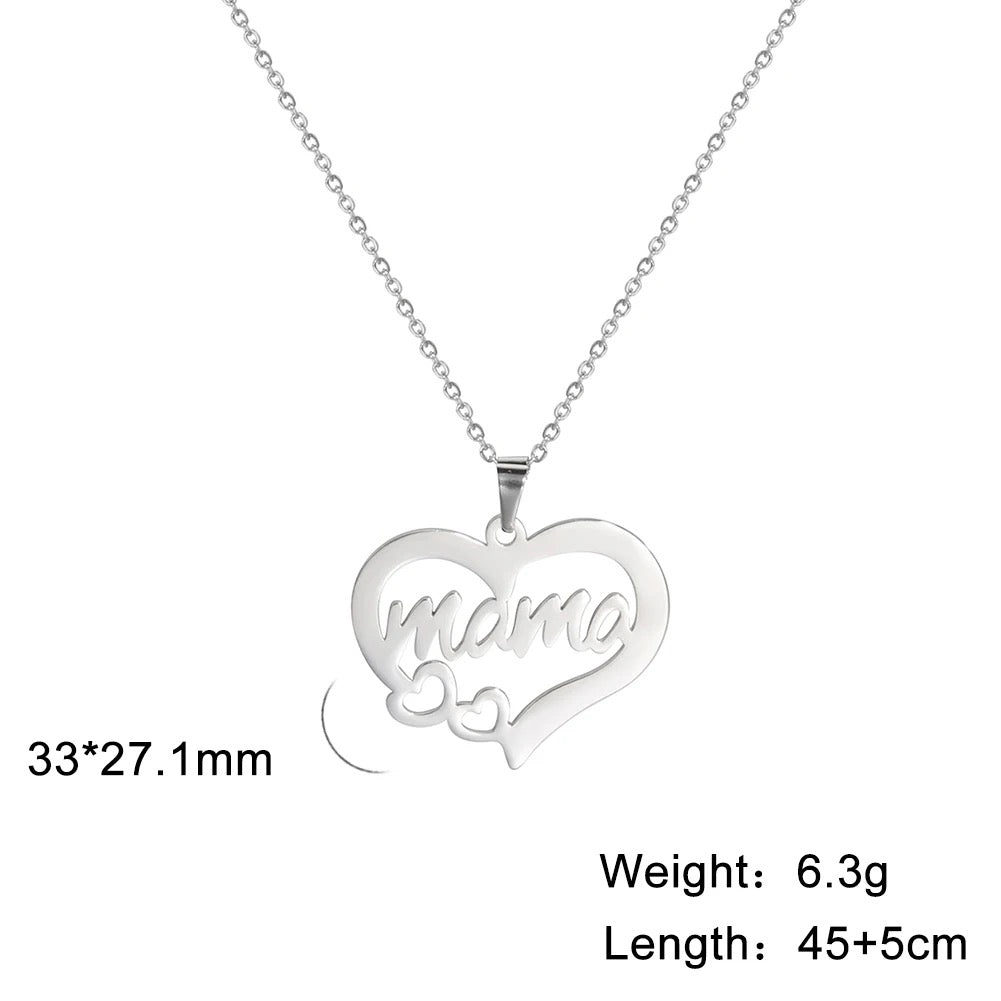 Stainless Steel ‘Mama’ Necklace