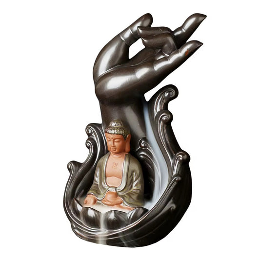 Buddha Incense Holder + 10 Free Back-Flow Incense