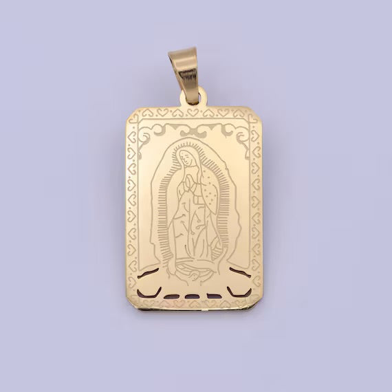 Hail Virgin Mary Shrine Necklace Lady of Guadalupe - Religious Jewelry