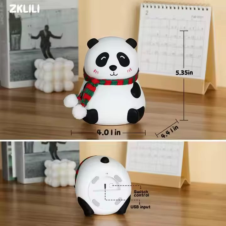 Adorable Squishy Silicone Animal Night Light (Panda with Scarf)