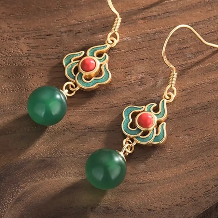 Women Jade Blessings Earrings