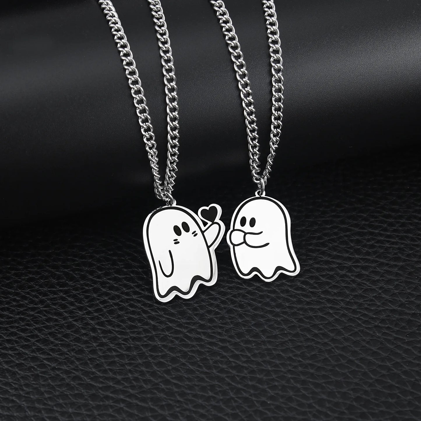 Stainless Steel Distance Couples Ghost Necklaces