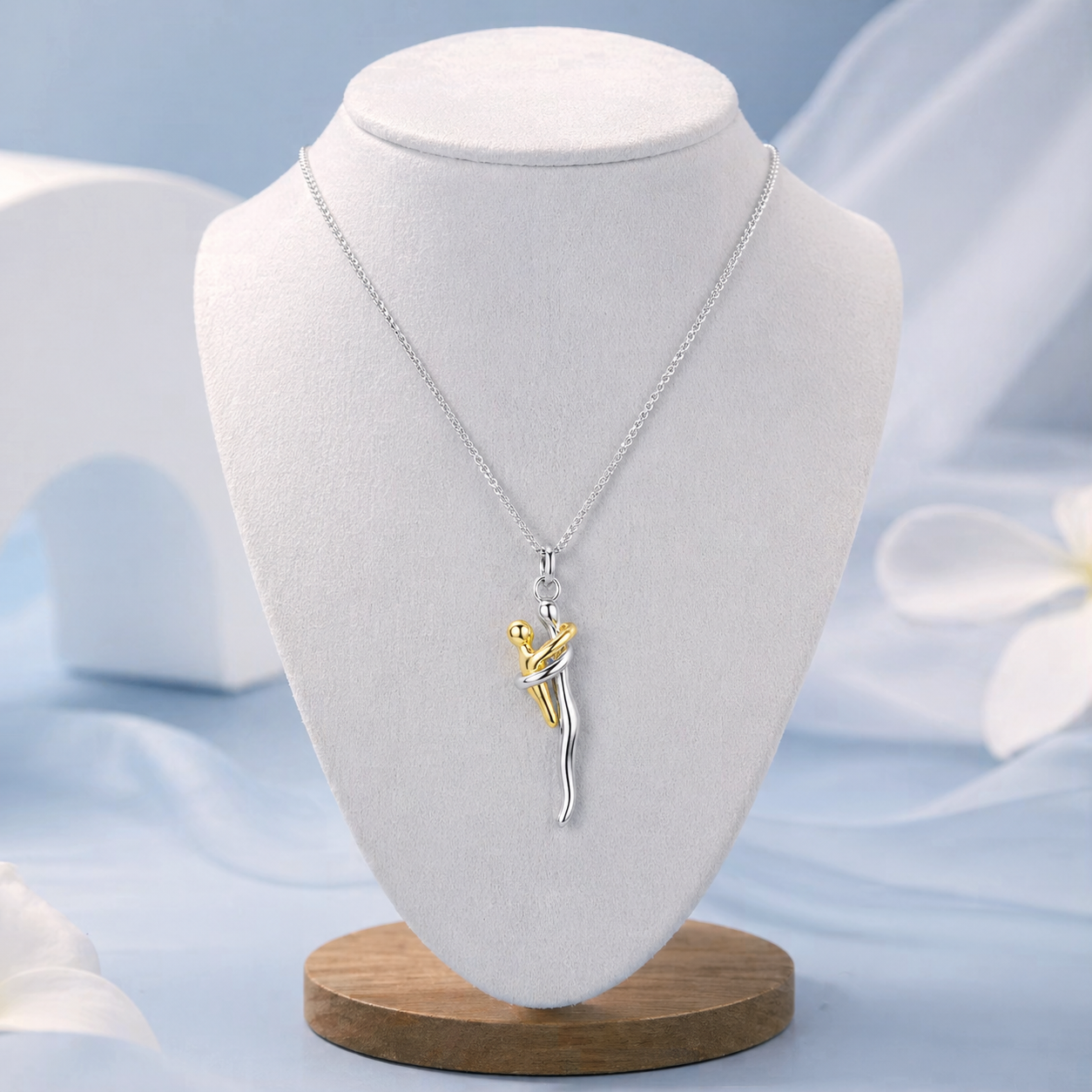 Stainless Steel Mother & Child Unity Love Hug Necklace