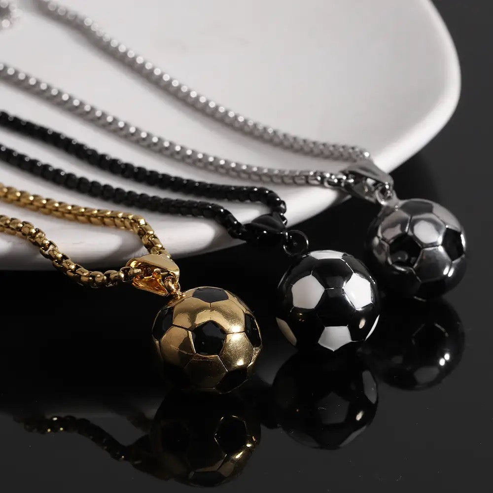 Stainless Steel Football Necklace