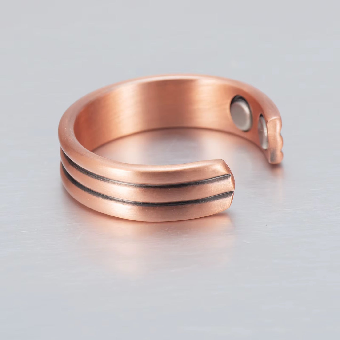 Adjustable Ultra Strength Pure Copper Magnetic Bracelet & Ring Set  (99.99% Copper)