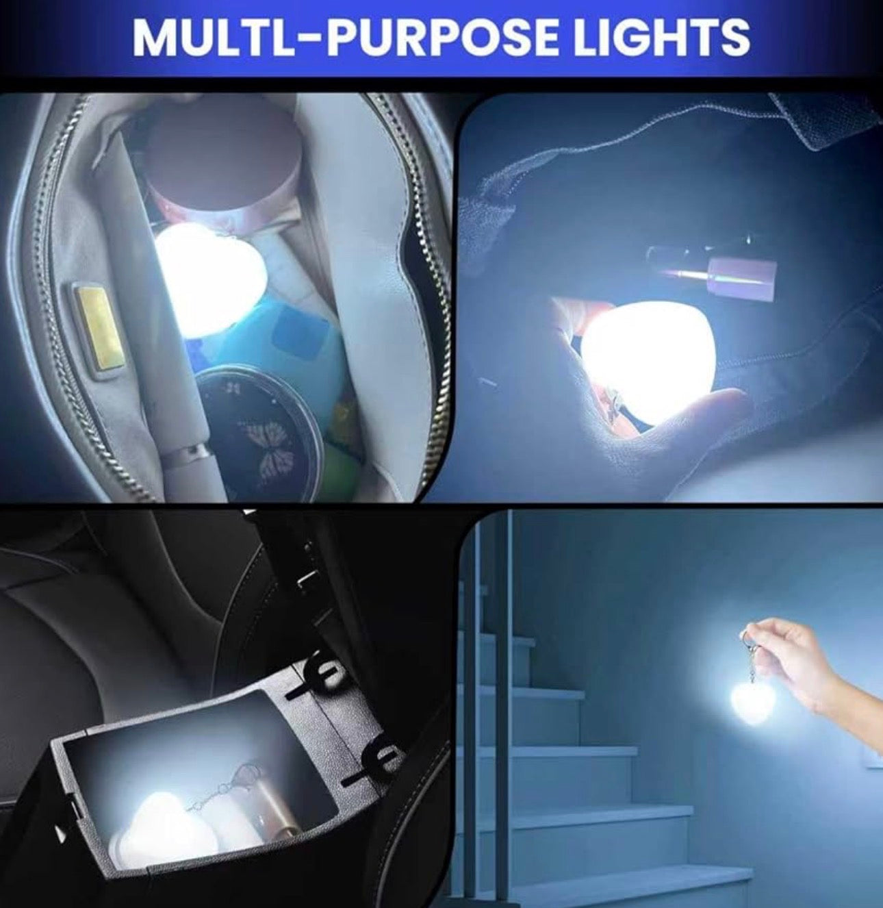 LED Heart Hand Bag Sensor Touch Lamp (USB Rechargeable)