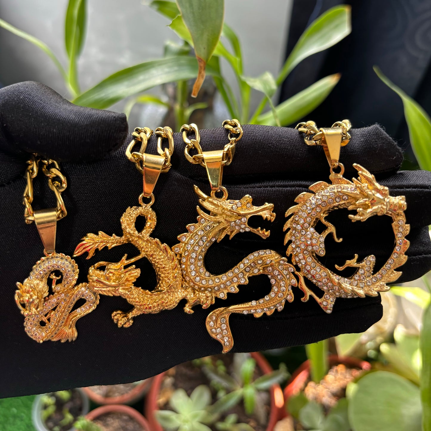 Stainless Steel Dragon Zircon Chains