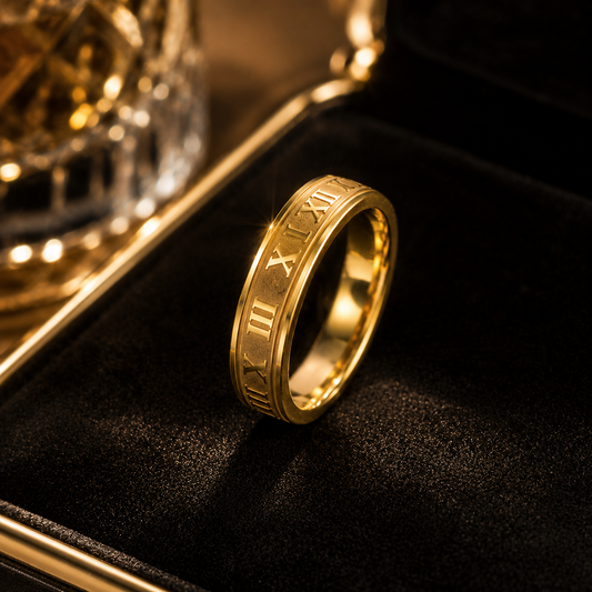Stainless Steel Roman Numeric Ring