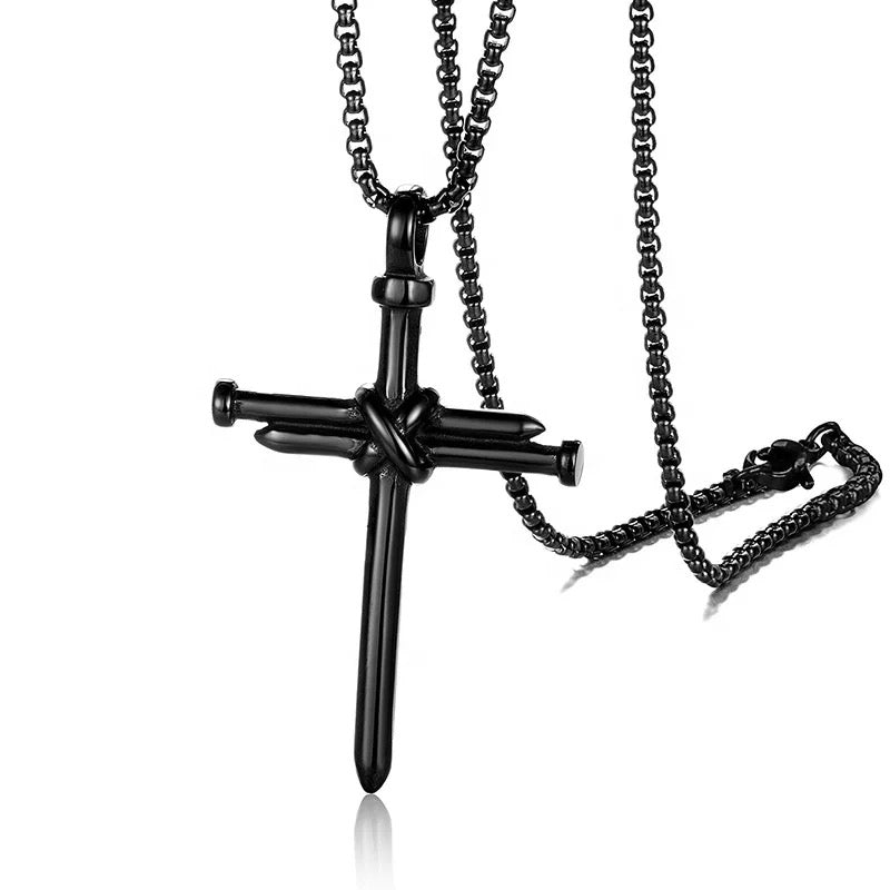 Stainless Steel Nail Cross Necklace