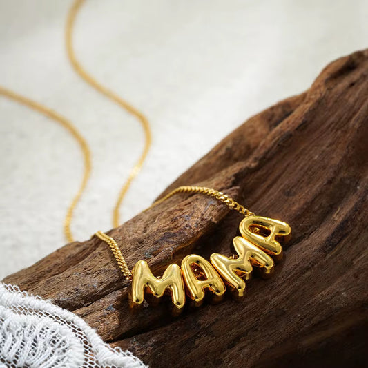 Stainless Steel ‘Mama’ Balloon Design Necklace
