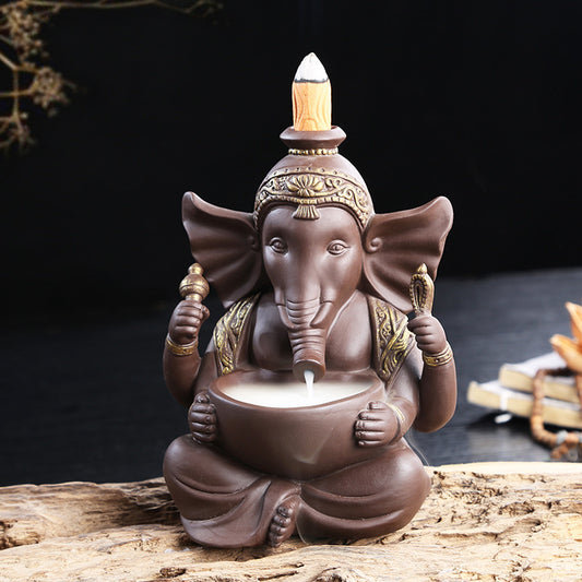 Lord Ganesh Incense Holder + 10 Free Back-Flow Incense Holder