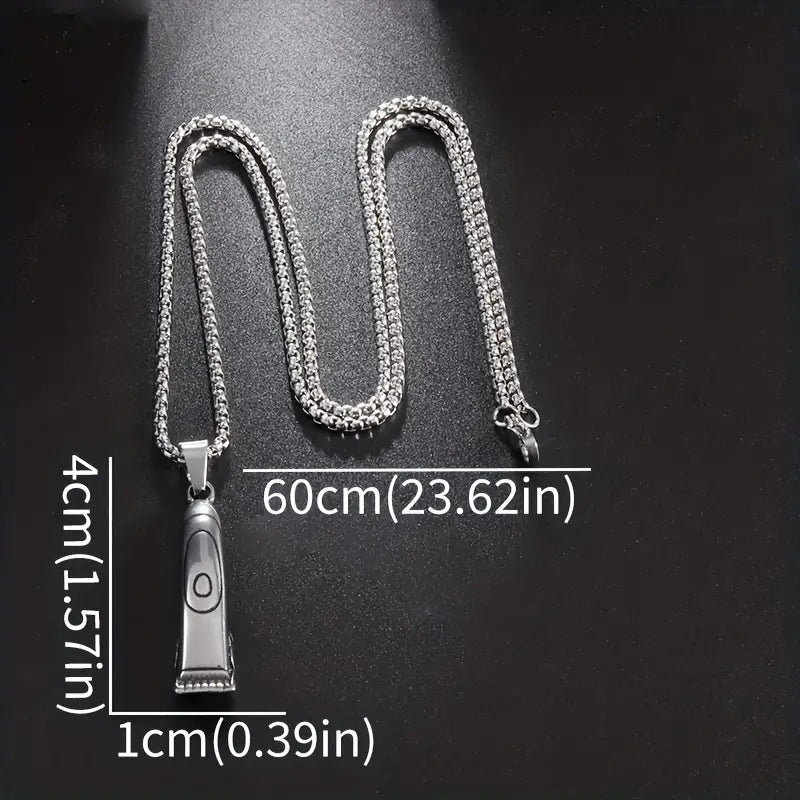 Stainless Steel Barber Haircut Shaver Necklace