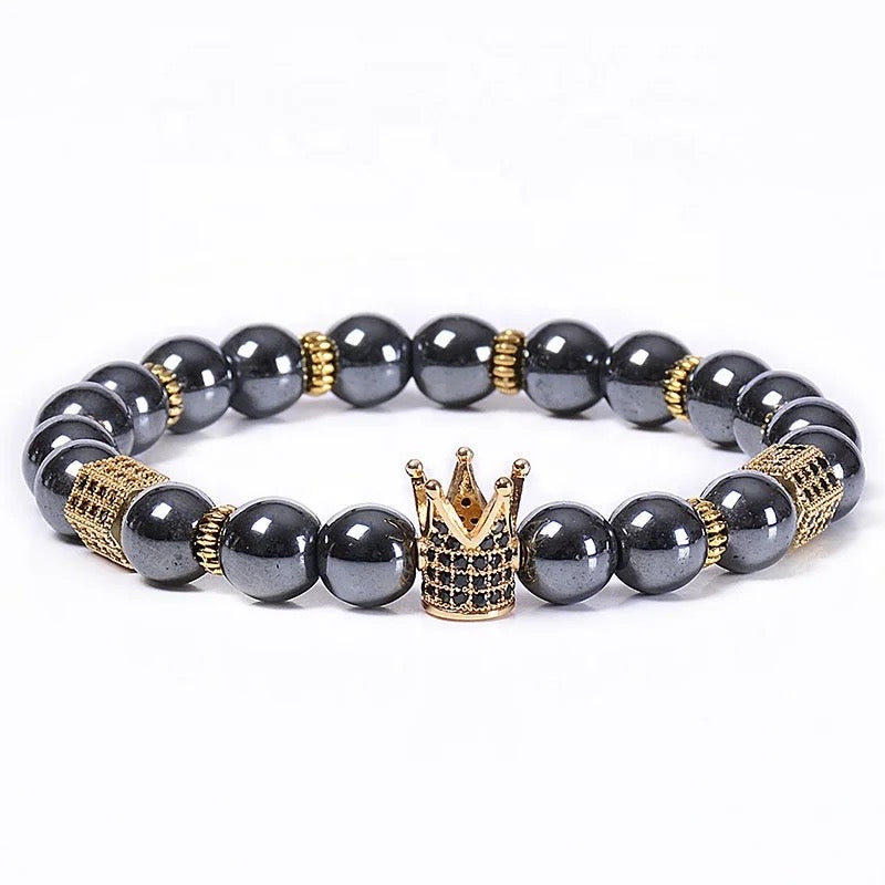 Natural Stone Royal Roman Crown Bracelets (8MM)