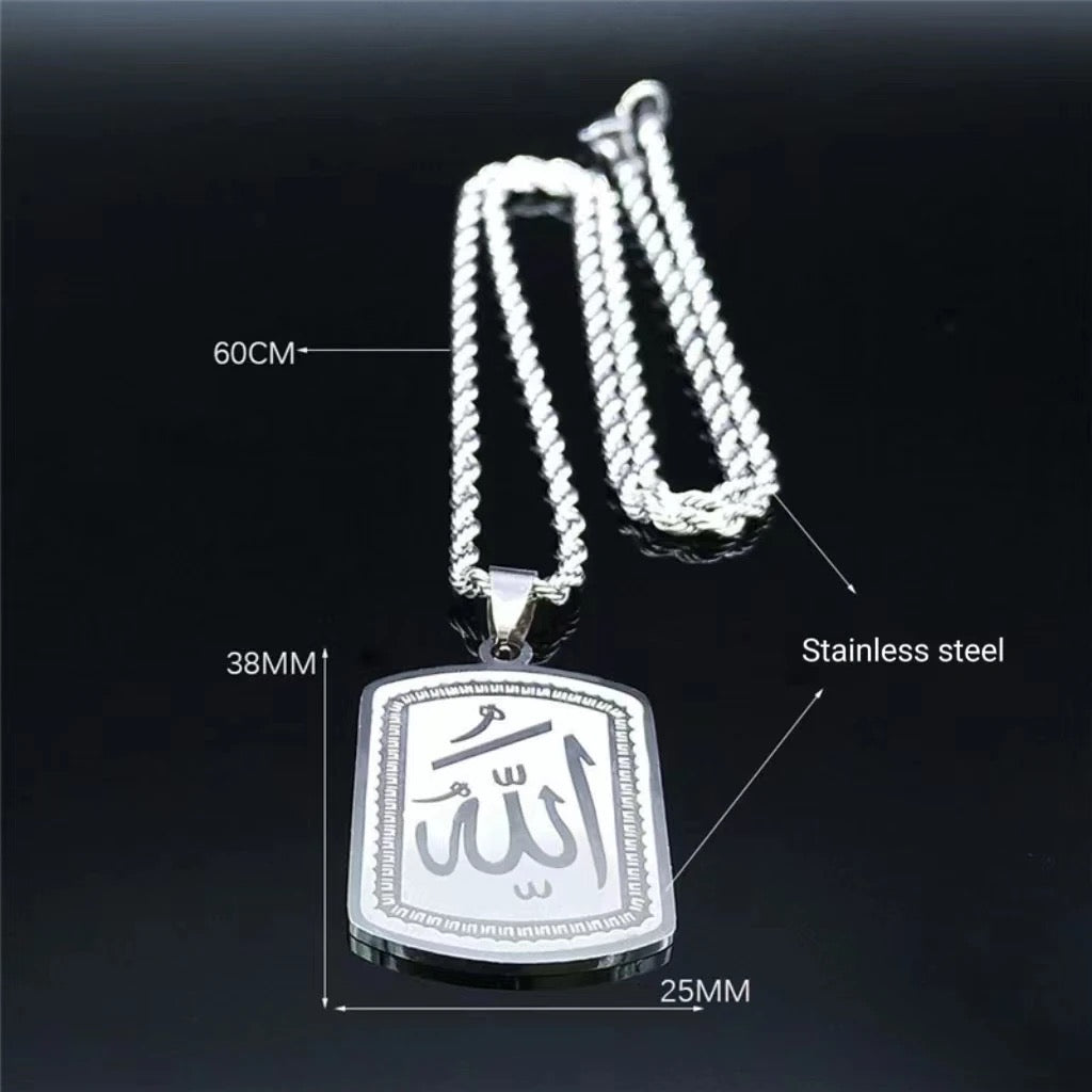 Stainless Steel “Allah” Islamic Gods Names Necklace