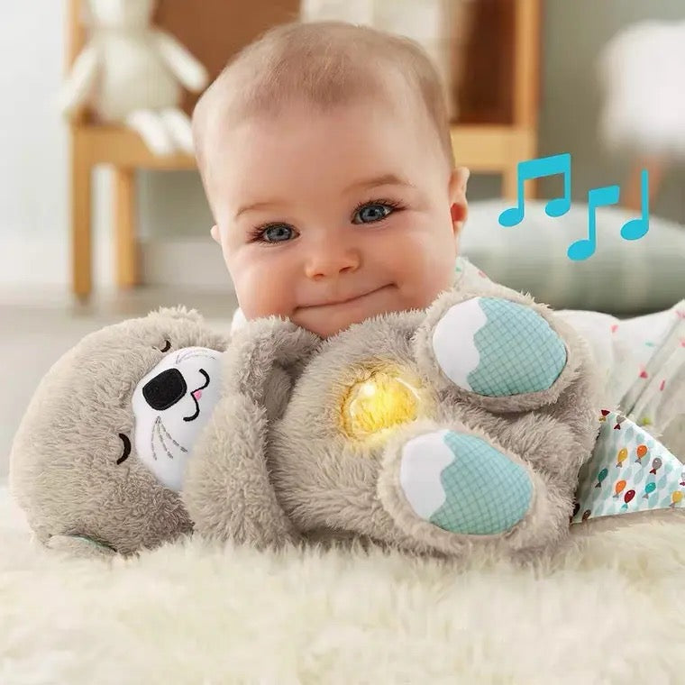 Breathing Plush Otter with Baby Sound Music 🎵