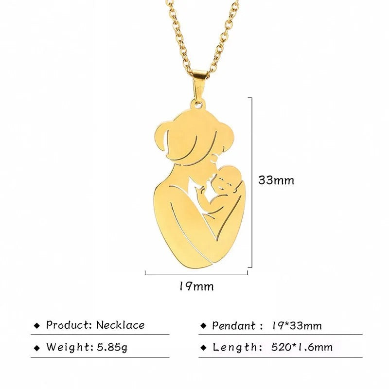 Stainless Steel Pregnant Mommy Necklace II