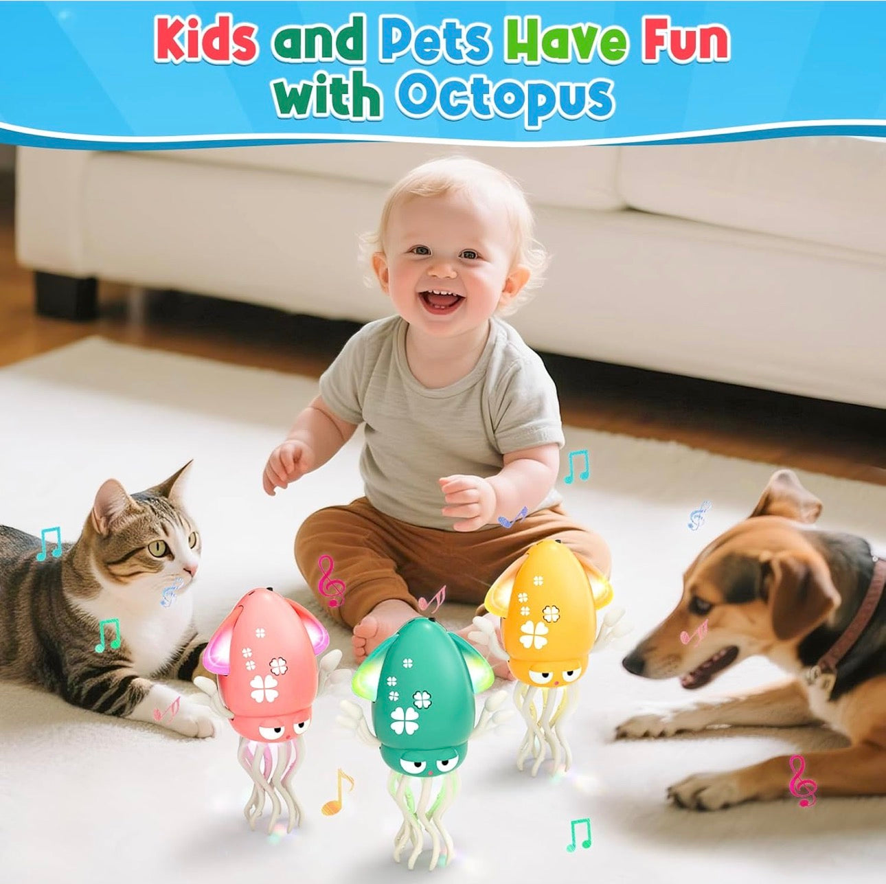 Kids Electronic Dancing & Crawling Squid Toy with Music