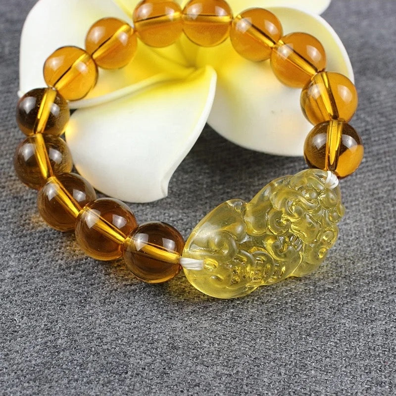 Citrine / Obsidian PiXiu-PiYao Wealth Bracelets