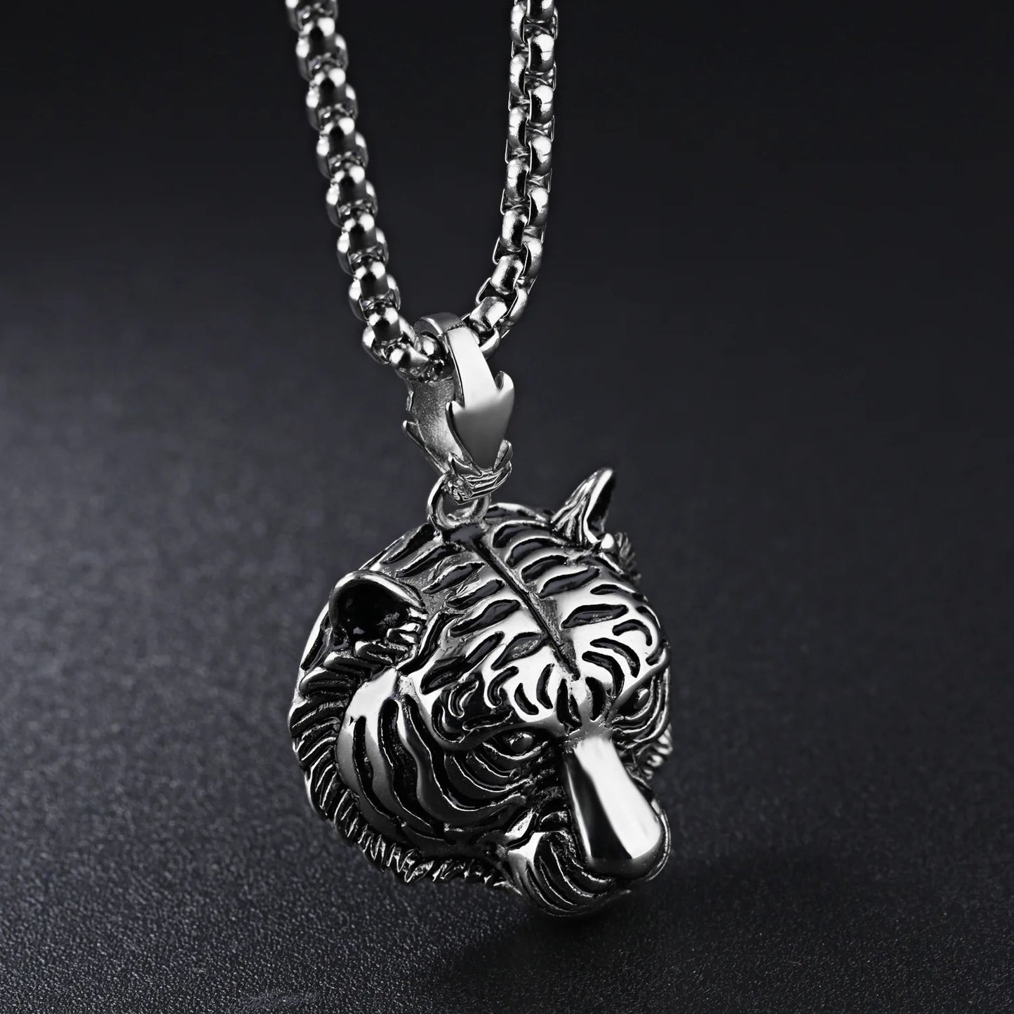 Stainless Steel Tiger King Necklace