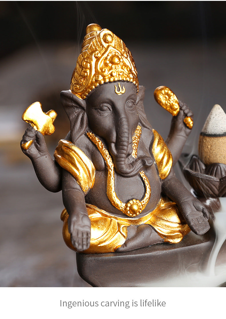 Lord Ganesh Incense Holder + 10 Free Incense Cones