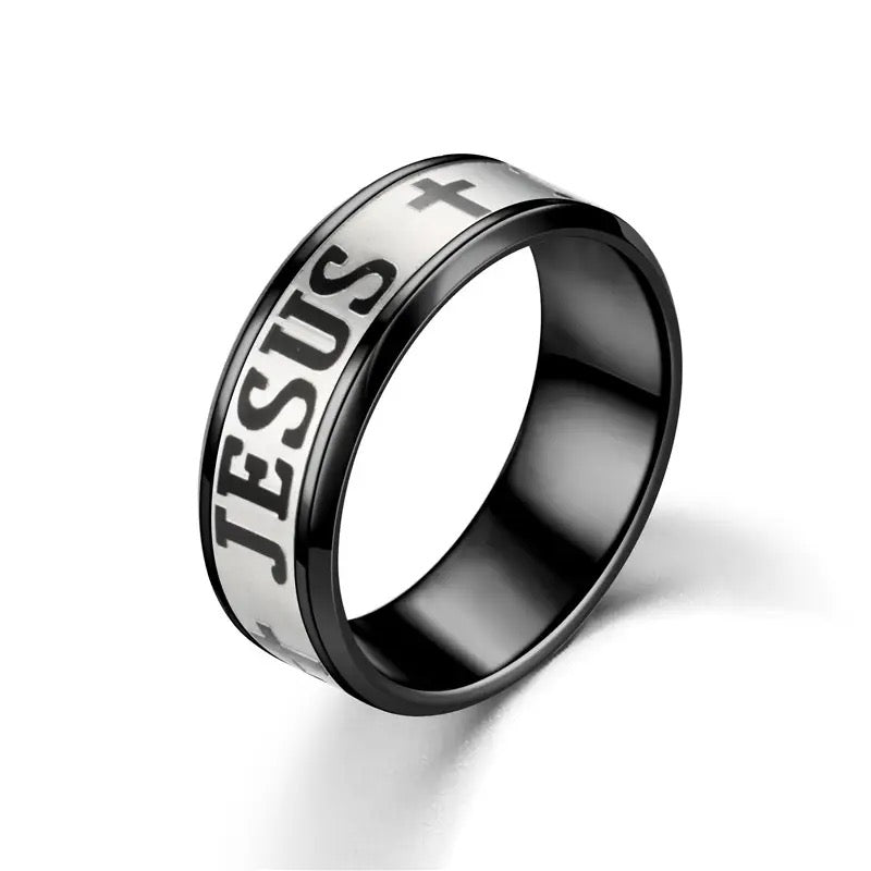 Stainless Steel “Jesus” Religious Christian Rings