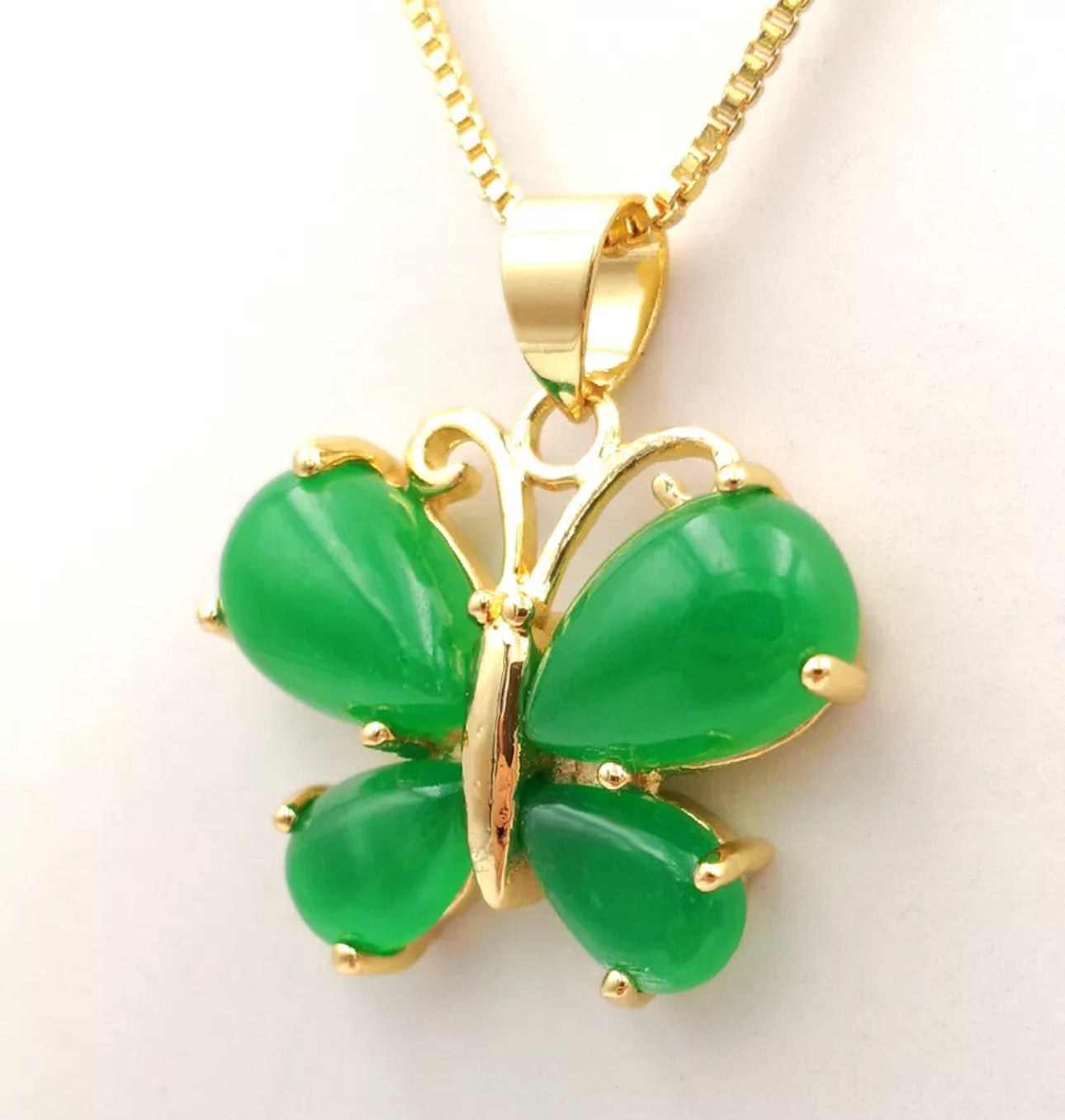 Natural Butterfly Jade Necklace