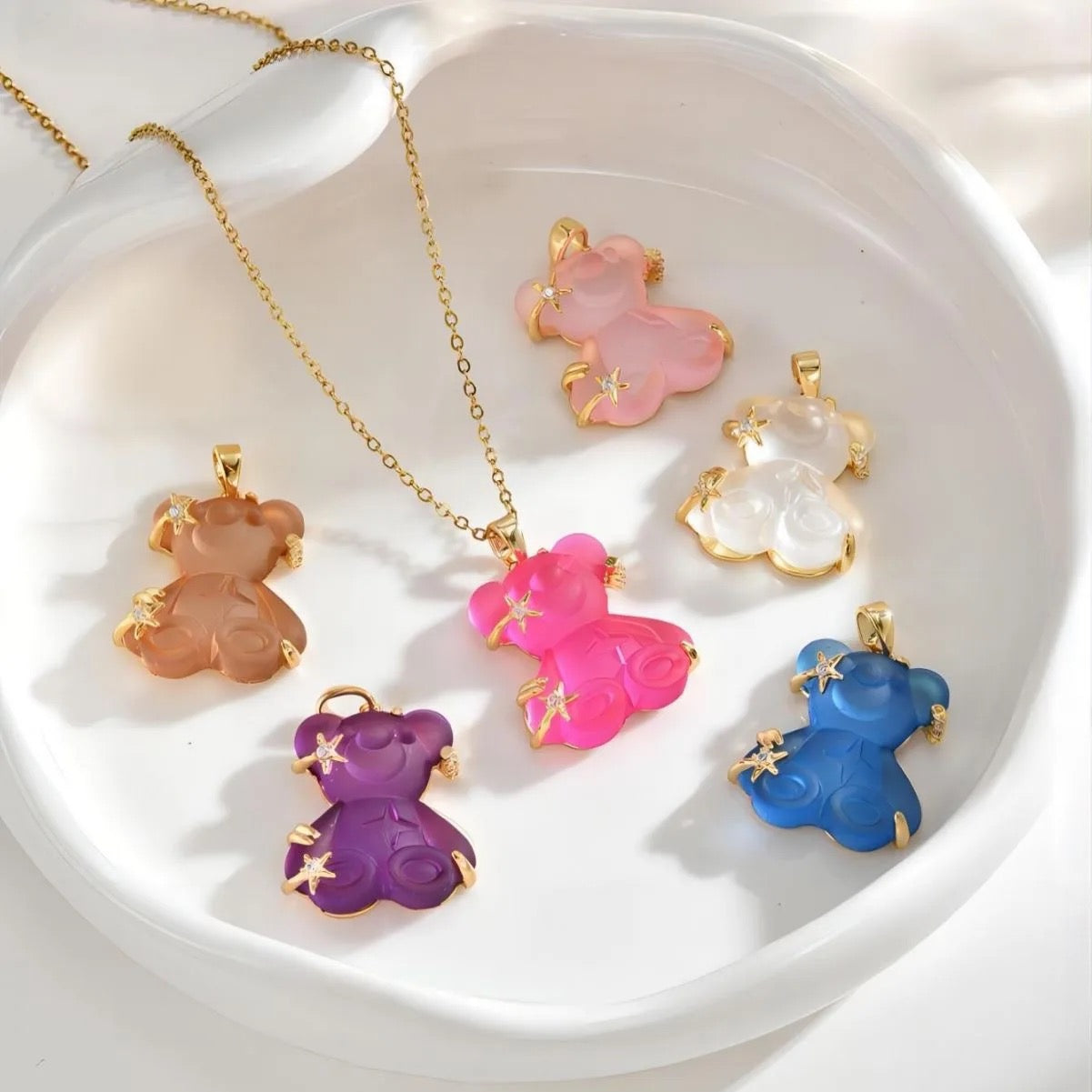 Crystal Teddy Bear Necklace