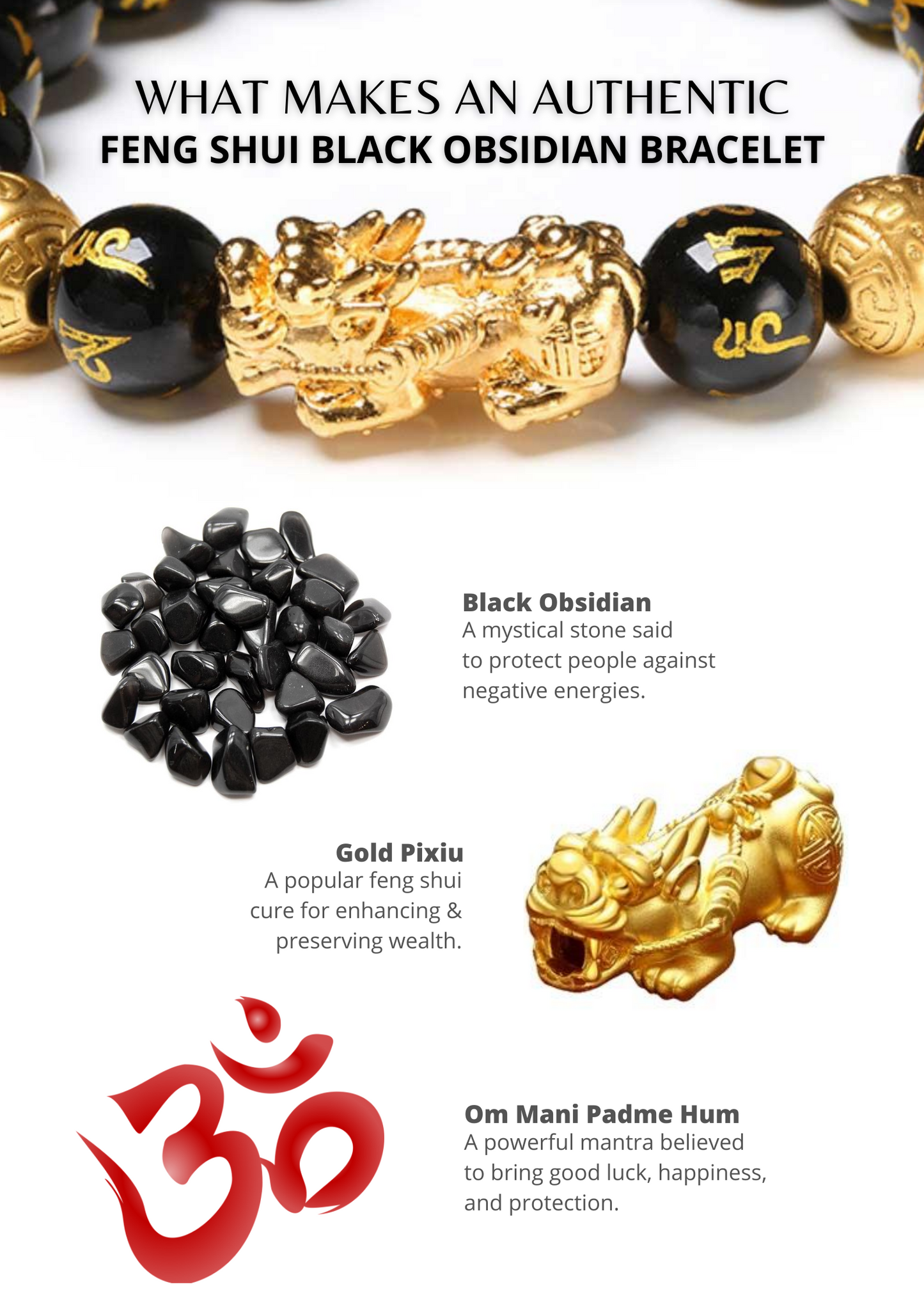 24k Gold Plated Feng Shui Wealth Pixiu Bracelet