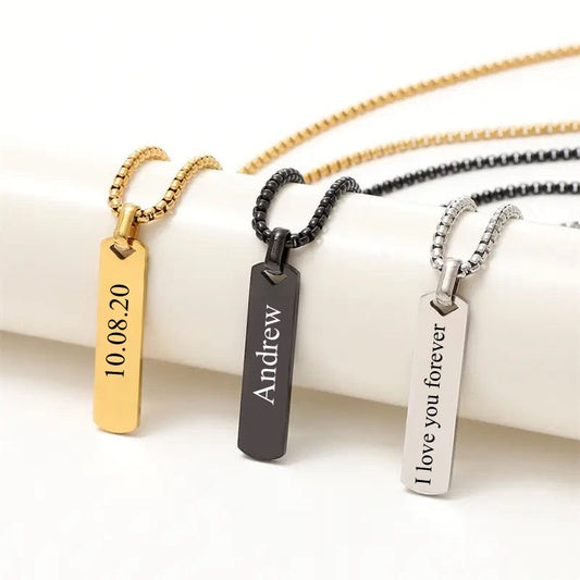 Customizable Stainless-Steel Necklace with Engraving