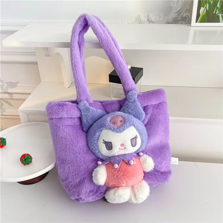 Kuromi Plush Travel Tote Bag