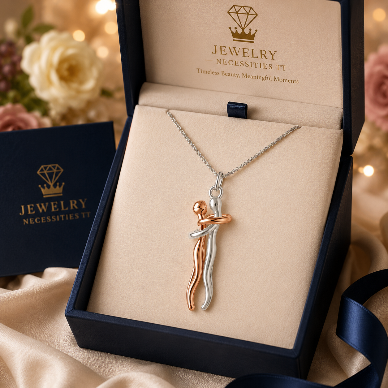 Stainless Steel Unity Love Hug Necklace