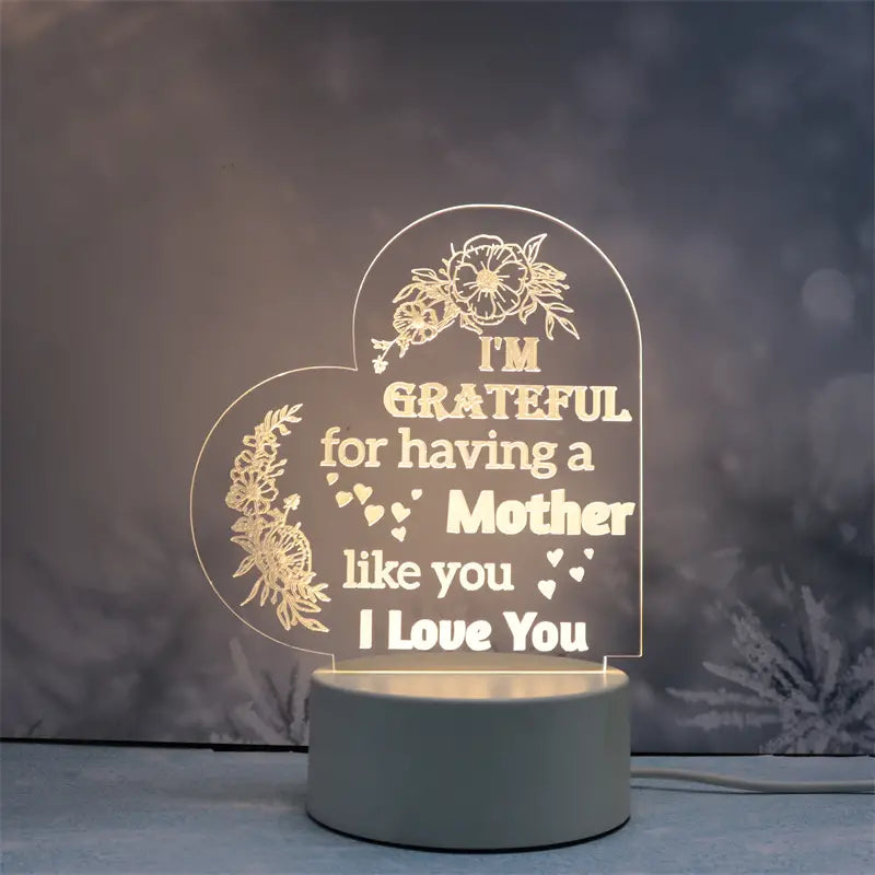 Mother’s Love Themed Engraved 3D Acrylic Night Lamp