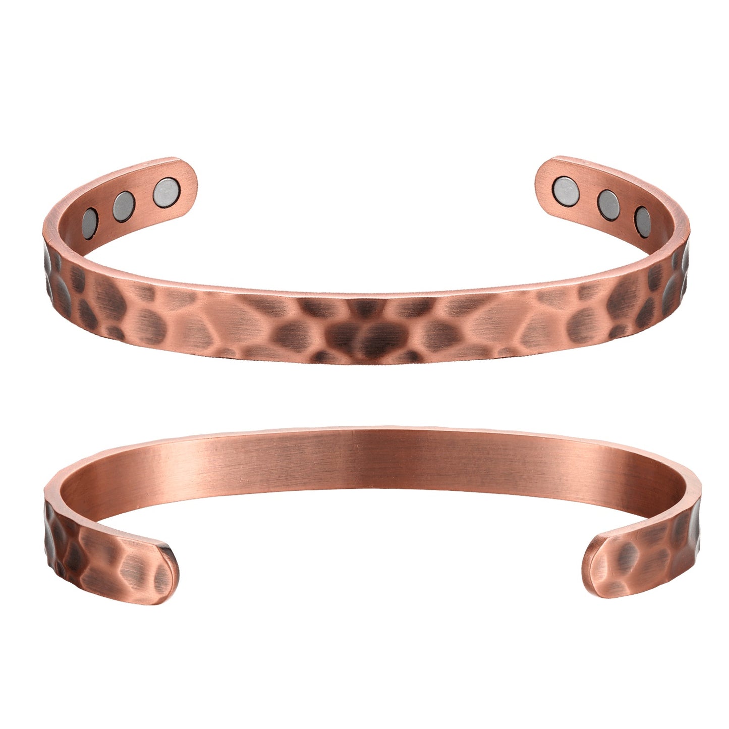 Adjustable Ultra Strength Pure Copper Magnetic Bracelet (99.99% Copper) Hammered Design