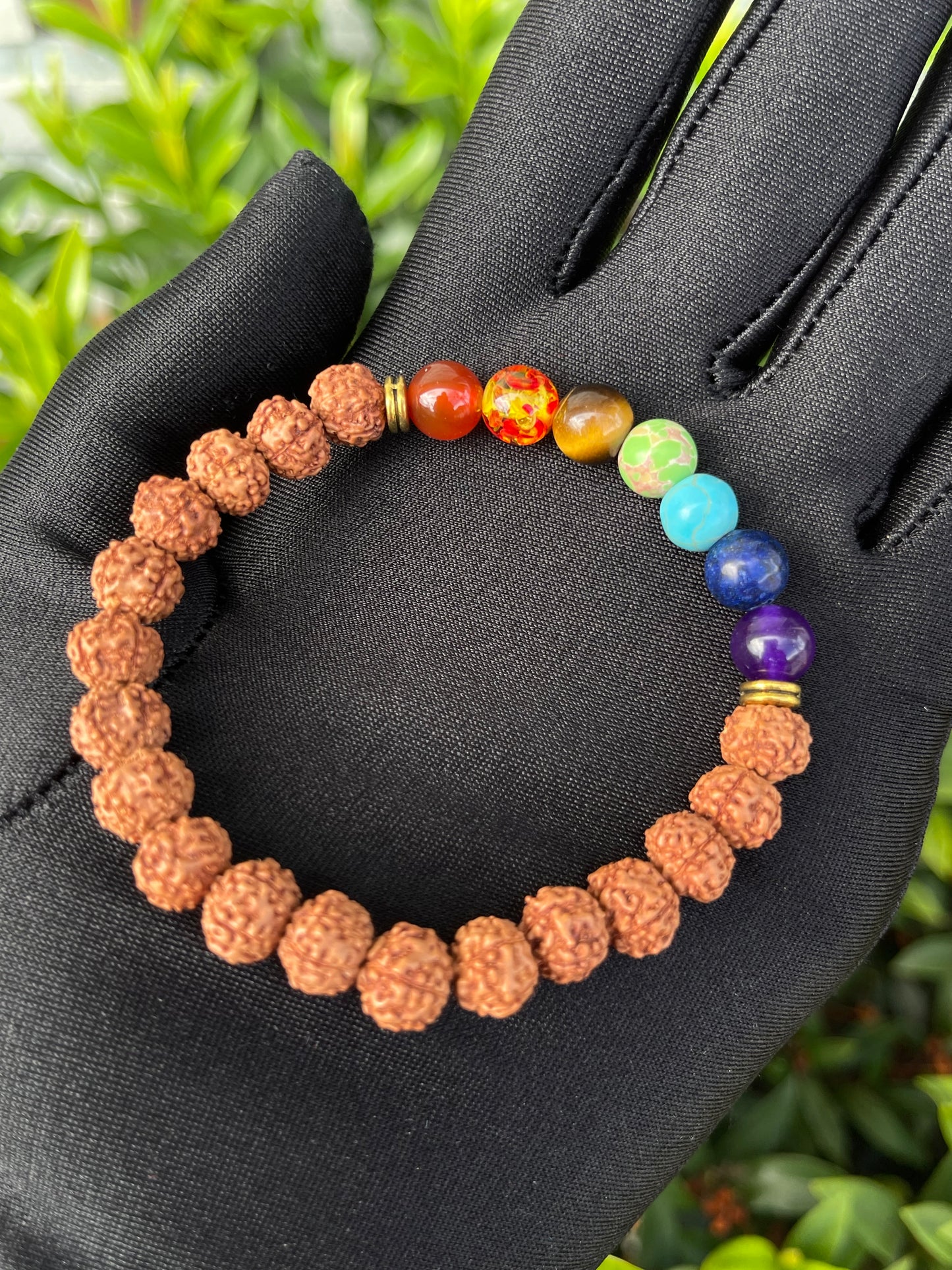 Rudraksha 7 Chakra Bracelet (8MM)